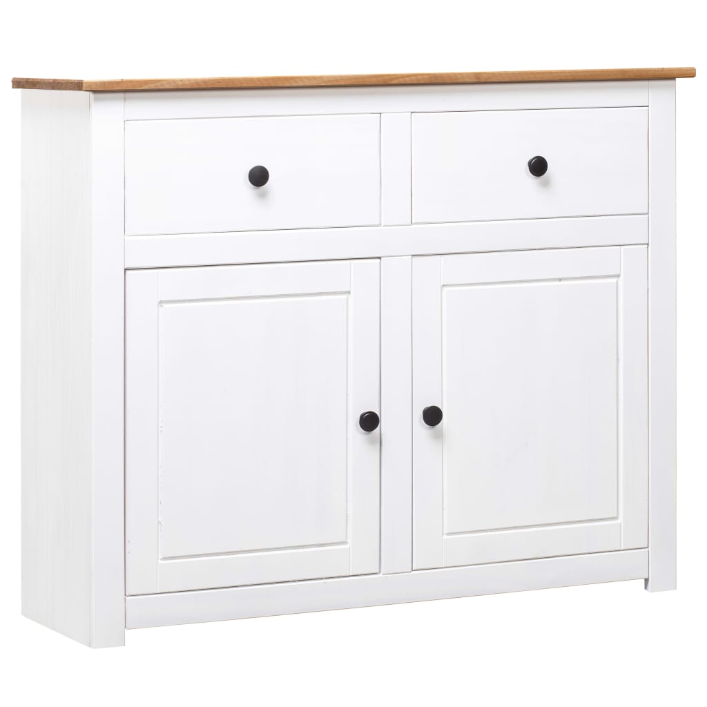 vidaXL Sideboard White 93x40x80 cm Pine Wood Panama
