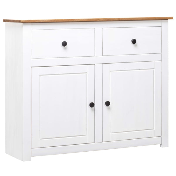 vidaXL Sideboard White 93x40x80 cm Pine Wood Panama