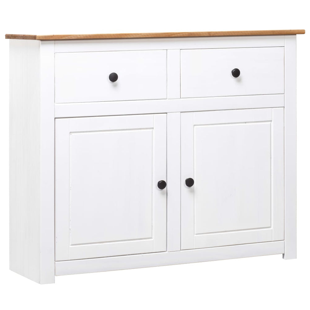 vidaXL Sideboard White 93x40x80 cm Pine Wood Panama