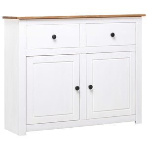 vidaXL Sideboard White 93x40x80 cm Pine Wood Panama