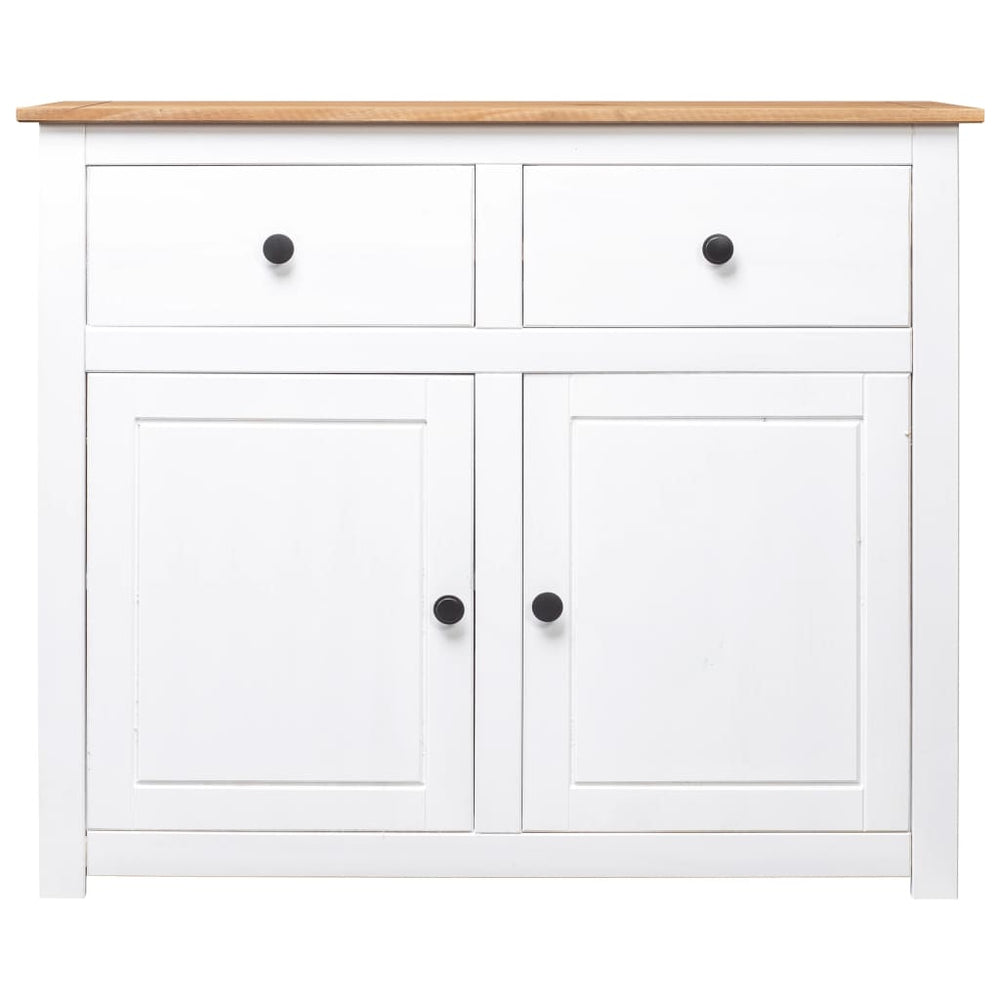 vidaXL Sideboard White 93x40x80 cm Pine Wood Panama