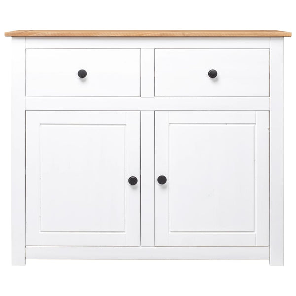 vidaXL Sideboard White 93x40x80 cm Pine Wood Panama