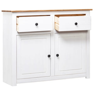 vidaXL Sideboard White 93x40x80 cm Pine Wood Panama