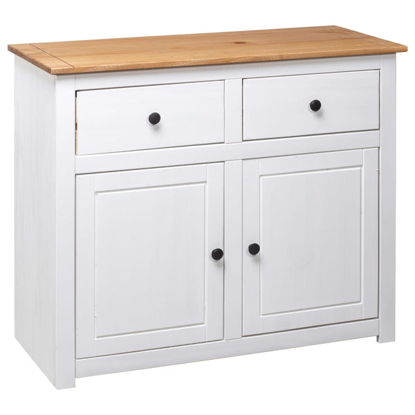 vidaXL Sideboard White 93x40x80 cm Pine Wood Panama