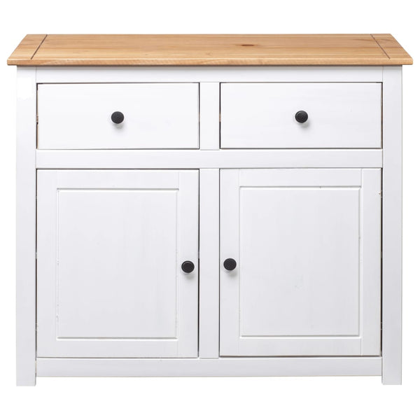 vidaXL Sideboard White 93x40x80 cm Pine Wood Panama