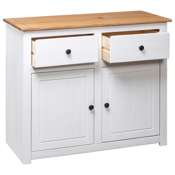 vidaXL Sideboard White 93x40x80 cm Pine Wood Panama