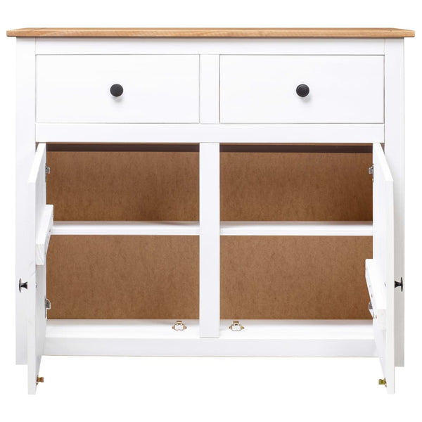 vidaXL Sideboard White 93x40x80 cm Pine Wood Panama