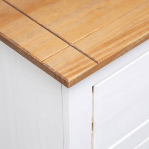 vidaXL Sideboard White 93x40x80 cm Pine Wood Panama