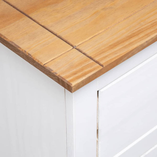 vidaXL Sideboard White 93x40x80 cm Pine Wood Panama