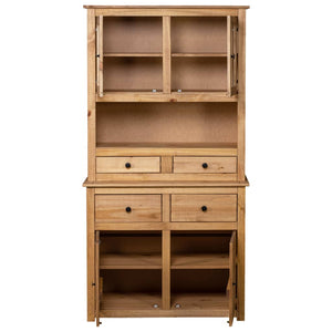 vidaXL Highboard 93x40.5x180 cm Solid Pine Panama