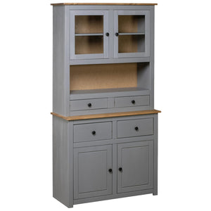 vidaXL Highboard Grey 93x40.5x180 cm Pinewood Panama