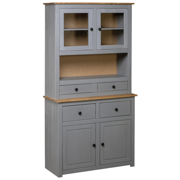 vidaXL Highboard Grey 93x40.5x180 cm Pinewood Panama
