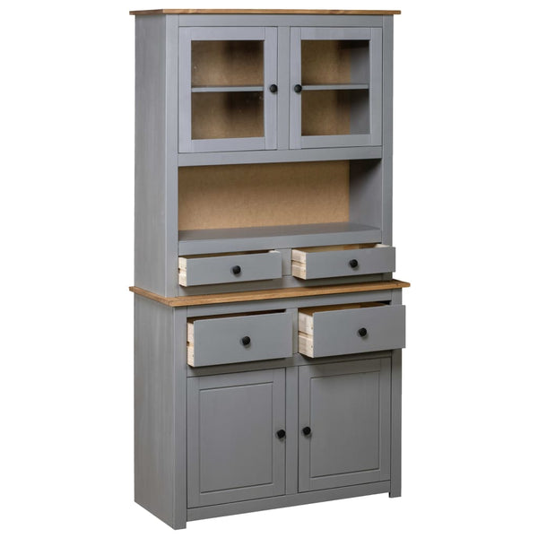 vidaXL Highboard Grey 93x40.5x180 cm Pinewood Panama
