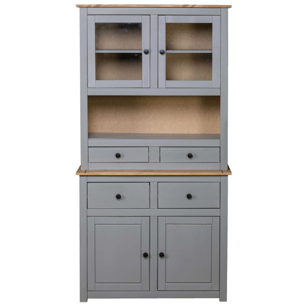 vidaXL Highboard Grey 93x40.5x180 cm Pinewood Panama