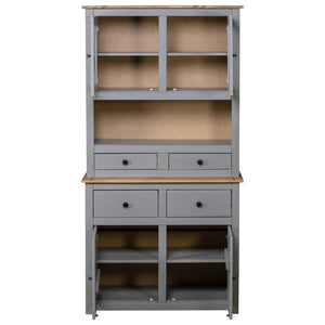 vidaXL Highboard Grey 93x40.5x180 cm Pinewood Panama