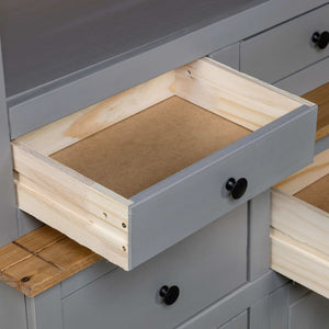 vidaXL Highboard Grey 93x40.5x180 cm Pinewood Panama