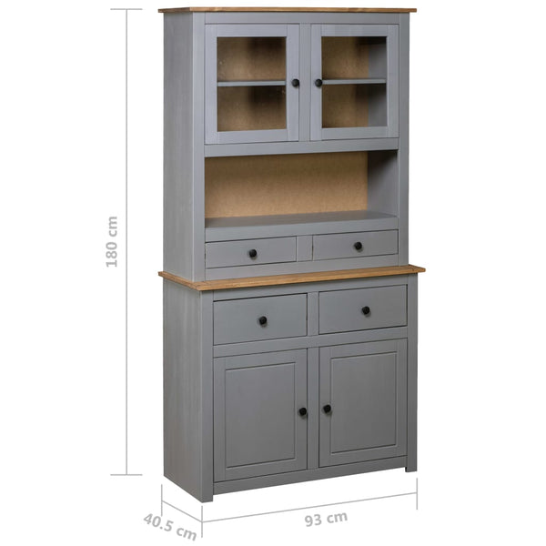 vidaXL Highboard Grey 93x40.5x180 cm Pinewood Panama