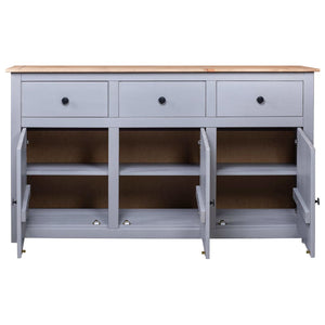 vidaXL Sideboard Grey 135x40x80 cm Pinewood Panama