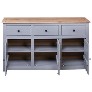 vidaXL Sideboard Grey 135x40x80 cm Pinewood Panama