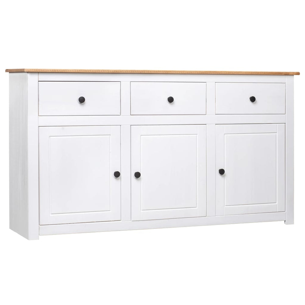 vidaXL Sideboard White 135x40x80 cm Pine Wood Panama