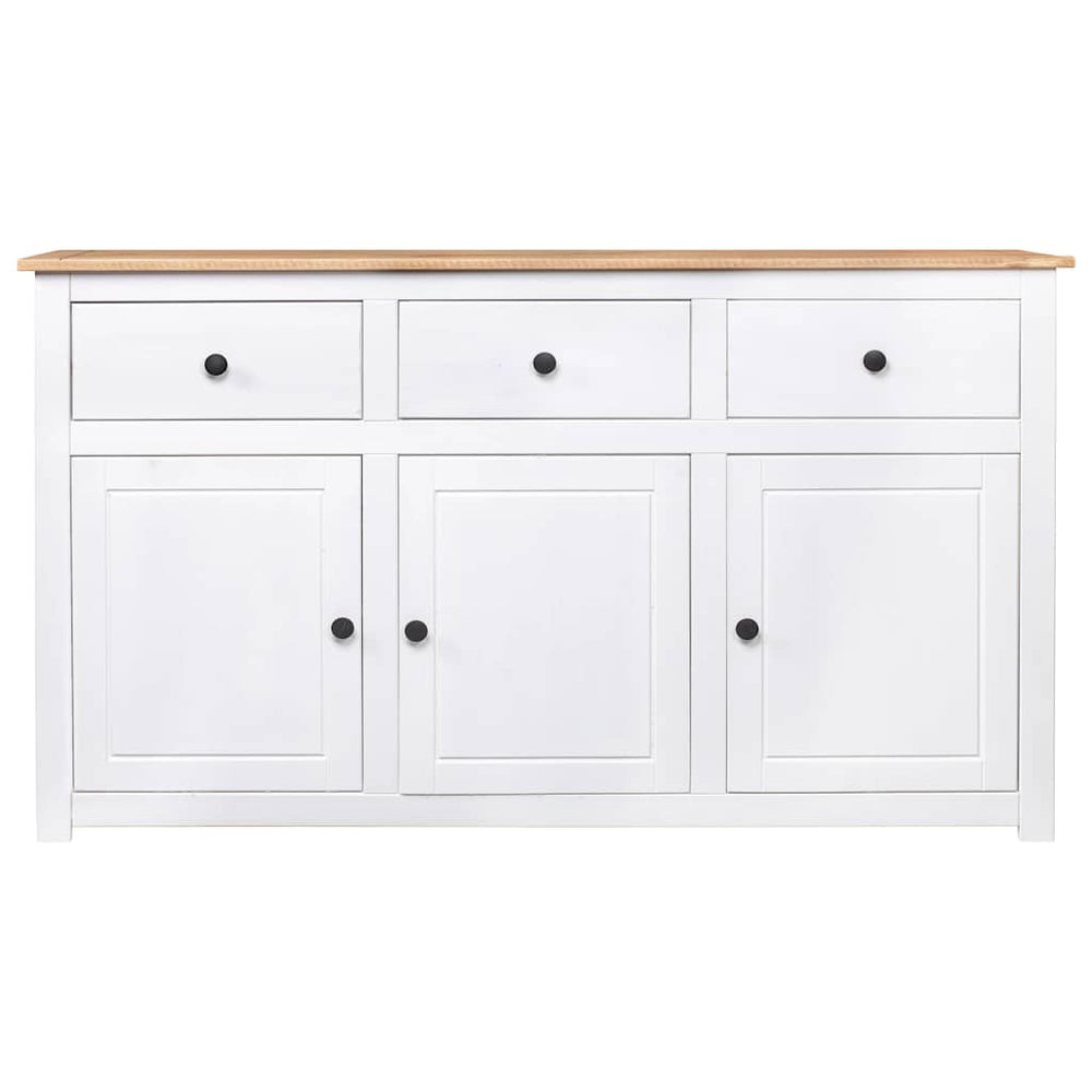 vidaXL Sideboard White 135x40x80 cm Pine Wood Panama