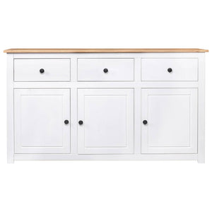 vidaXL Sideboard White 135x40x80 cm Pine Wood Panama