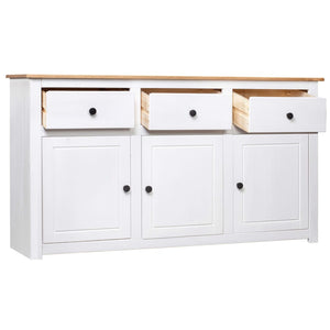 vidaXL Sideboard White 135x40x80 cm Pine Wood Panama