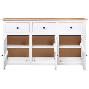 vidaXL Sideboard White 135x40x80 cm Pine Wood Panama