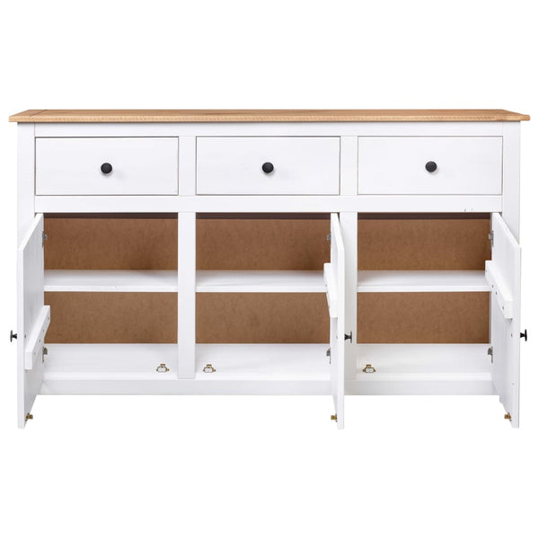 vidaXL Sideboard White 135x40x80 cm Pine Wood Panama