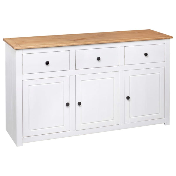 vidaXL Sideboard White 135x40x80 cm Pine Wood Panama