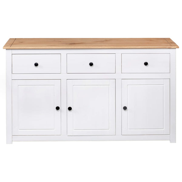 vidaXL Sideboard White 135x40x80 cm Pine Wood Panama