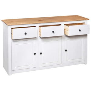 vidaXL Sideboard White 135x40x80 cm Pine Wood Panama