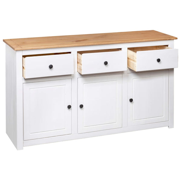 vidaXL Sideboard White 135x40x80 cm Pine Wood Panama