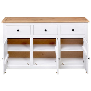 vidaXL Sideboard White 135x40x80 cm Pine Wood Panama