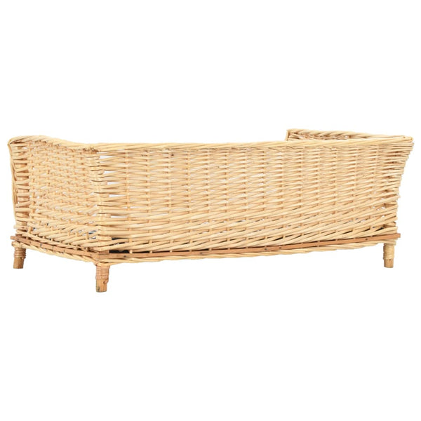vidaXL Dog Basket with Cushion 90x54x35 cm Natural Willow