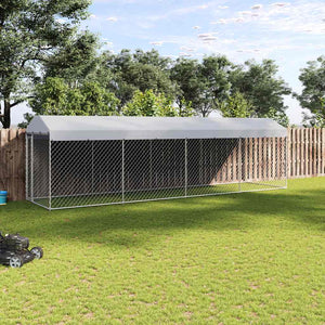 Outdoor-Hundezwinger mit Überdachung 760x190x225 cm