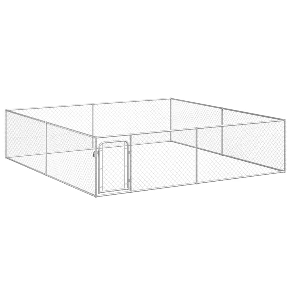 vidaXL Outdoor Dog Kennel Galvanised Steel 4 x 4 x 1 m