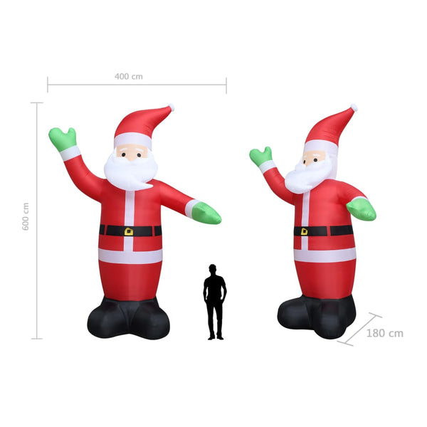 vidaXL Inflatable Santa Claus LED IP20 600 cm XXL