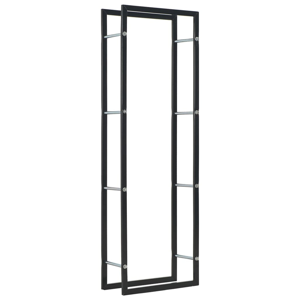 vidaXL Log Rack Black 50 x 20 x 150 cm Steel