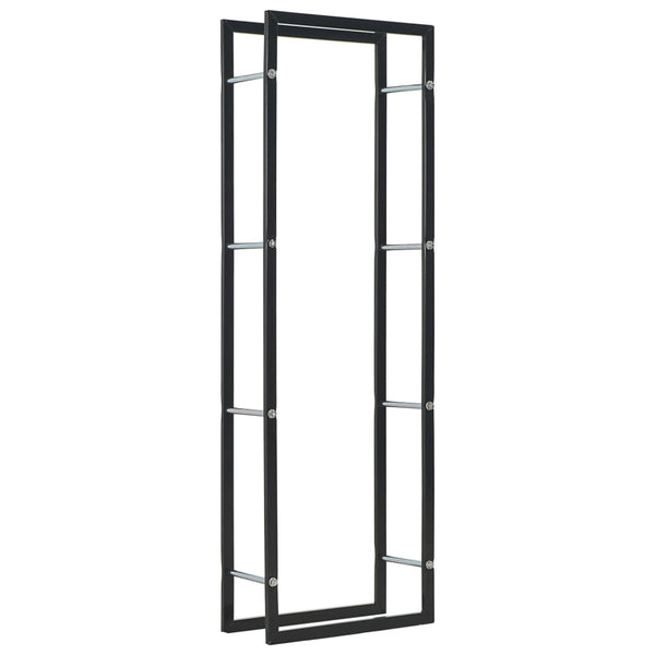 vidaXL Log Rack Black 50 x 20 x 150 cm Steel
