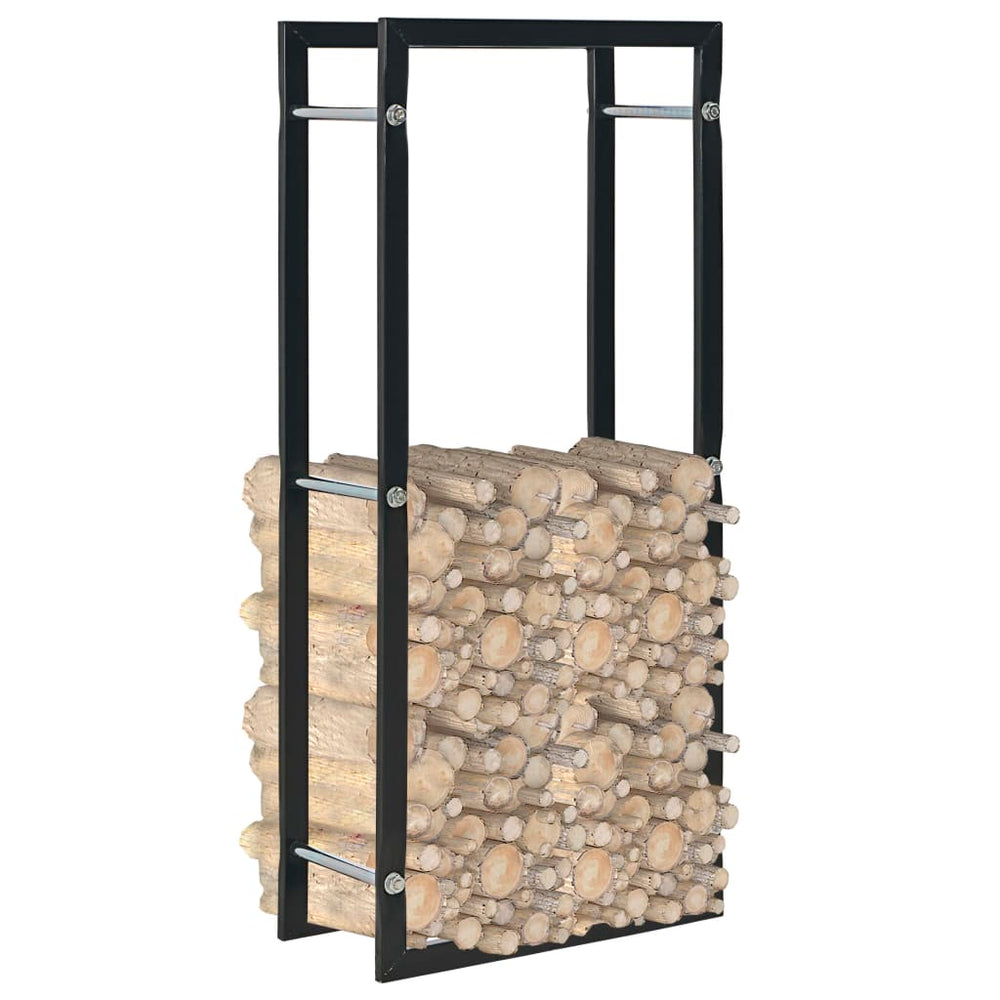 vidaXL Firewood Rack Black 44 x 20 x 100 cm Steel