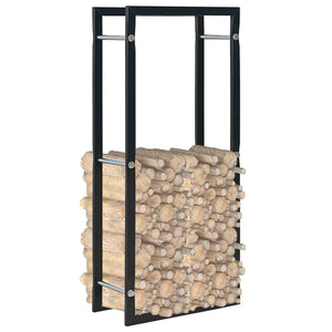 vidaXL Firewood Rack Black 44 x 20 x 100 cm Steel