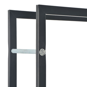 vidaXL Firewood Rack Black 44 x 20 x 100 cm Steel