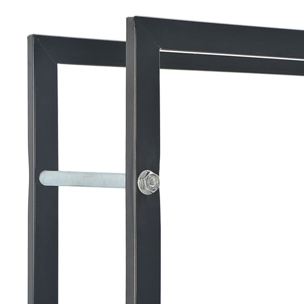 vidaXL Firewood Rack Black 44 x 20 x 100 cm Steel