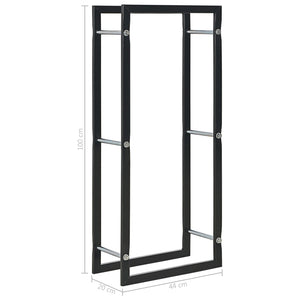 vidaXL Firewood Rack Black 44 x 20 x 100 cm Steel