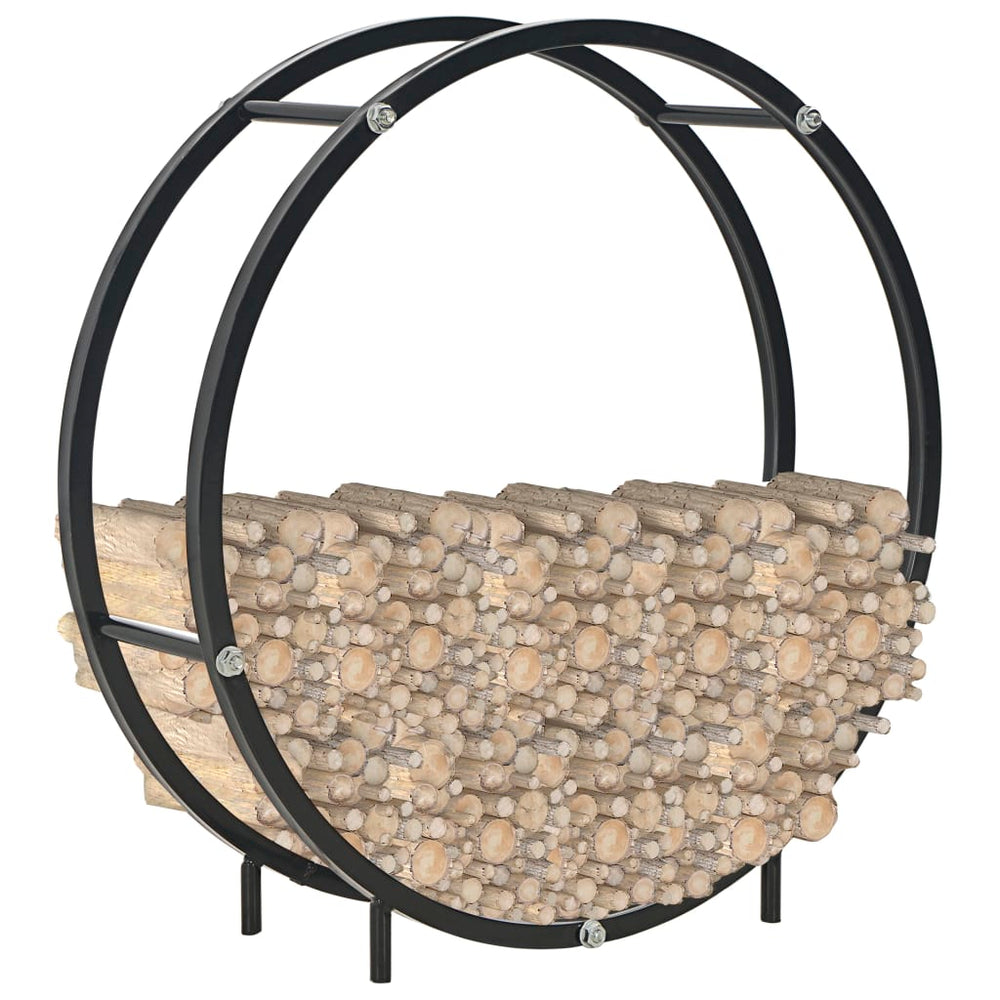 vidaXL Firewood Rack Black 70 x 20 x 70 cm Steel