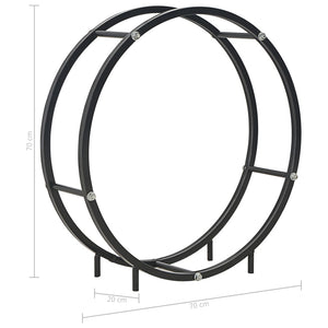 vidaXL Firewood Rack Black 70 x 20 x 70 cm Steel