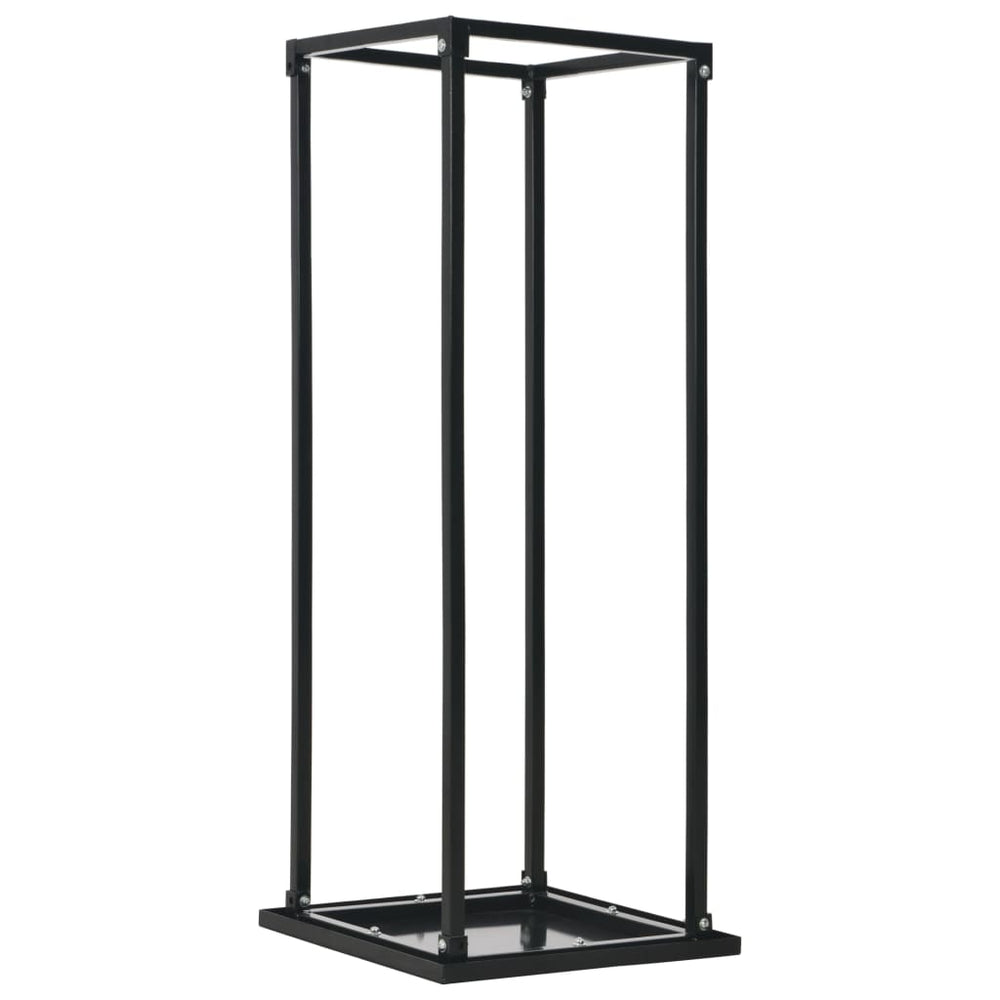 vidaXL Firewood Rack with Base Black 37 x 37 x 113 cm Steel