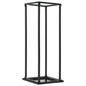 vidaXL Firewood Rack with Base Black 37 x 37 x 113 cm Steel
