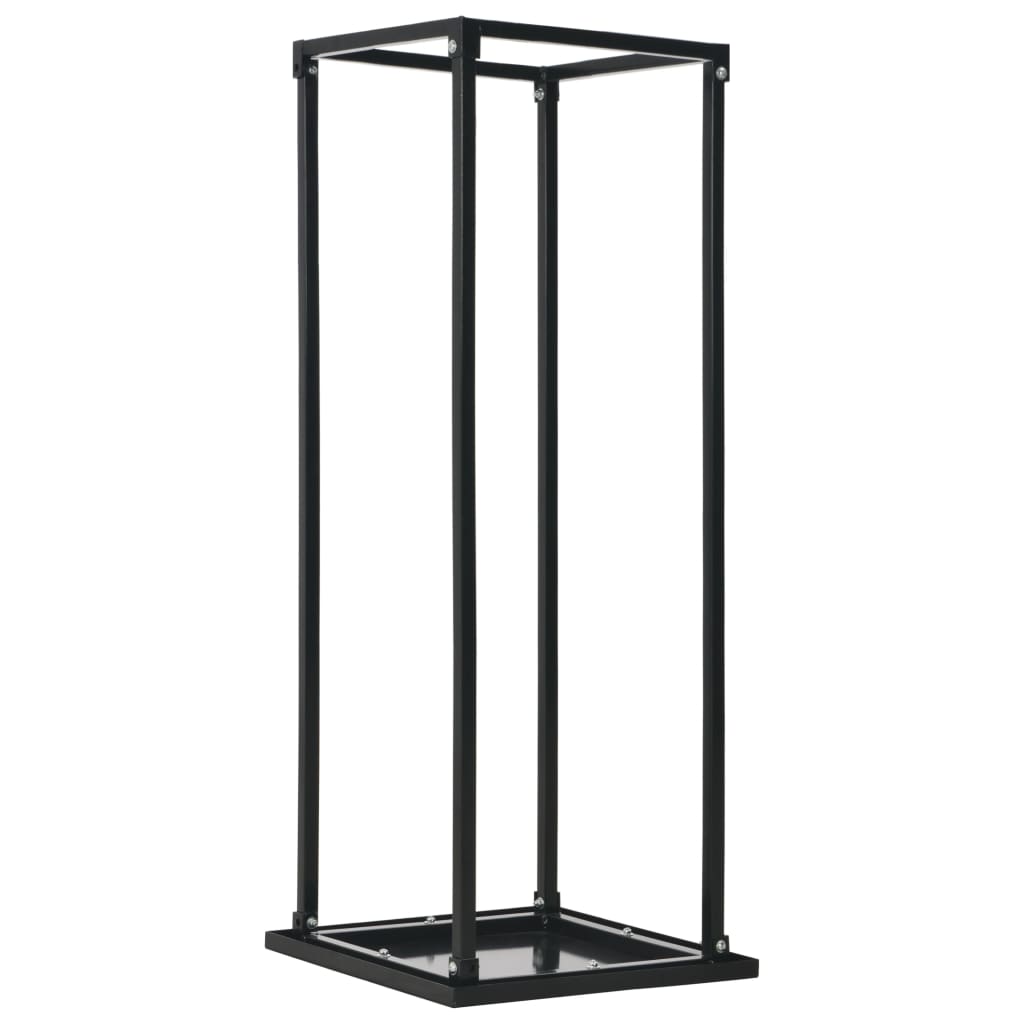 vidaXL Firewood Rack with Base Black 37 x 37 x 113 cm Steel